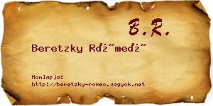 Beretzky Rómeó névjegykártya